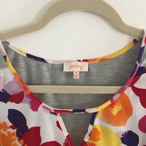 Pixley Tops - Pixley Stitch Fix Floral Hawn Mixed Material Tank Pixley Tops - Pixley Stitch Fix Floral Hawn Mixed Material Tank